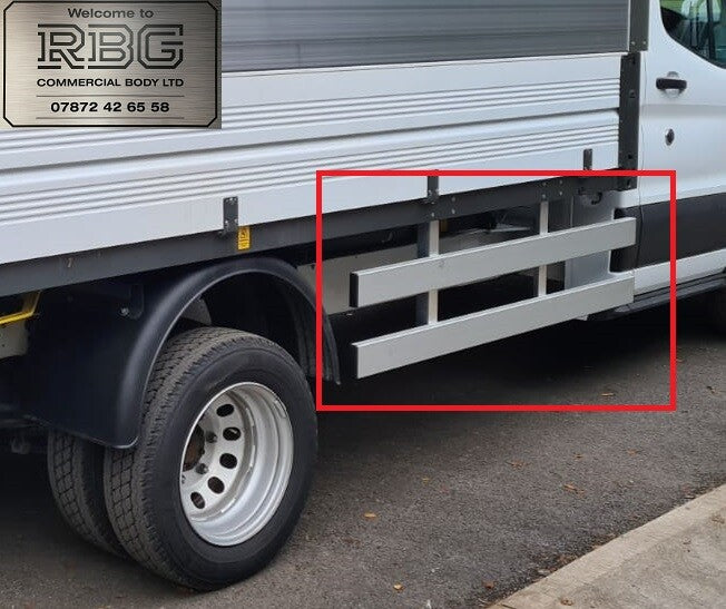Ford Transit single cab crash rails. Side guards without corner pillars.