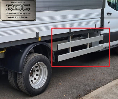 Ford Transit single cab crash rails. Side guards without corner pillars.