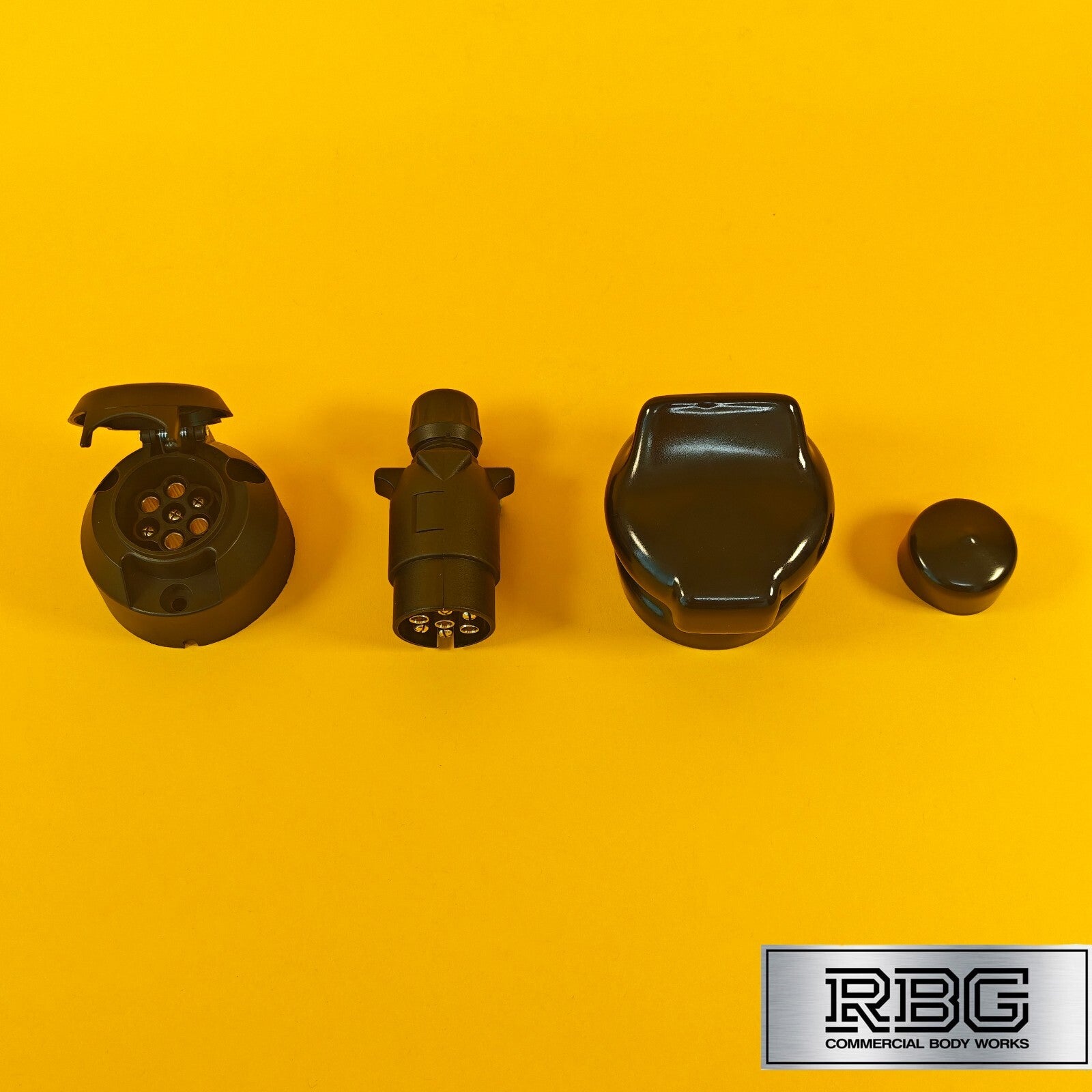 7 Pin Socket & Plug + PVC Socket & Plug Covers SET 12N Type For Trailer Towing