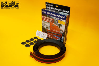 Body and Bumper Guard Kit 5m Black Rubber Moulding Strip + End Caps 47mm E-TECH
