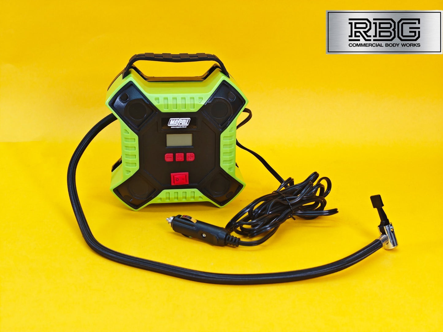 Car Tyre Air Compressor Digital Pump Maypole Portable 12V Tyre Inflator + LED