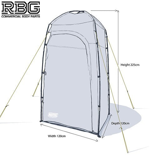 Shower Utility Tent Toilet Pop Up Poled Shelter H225cm, W120cm Changing Room