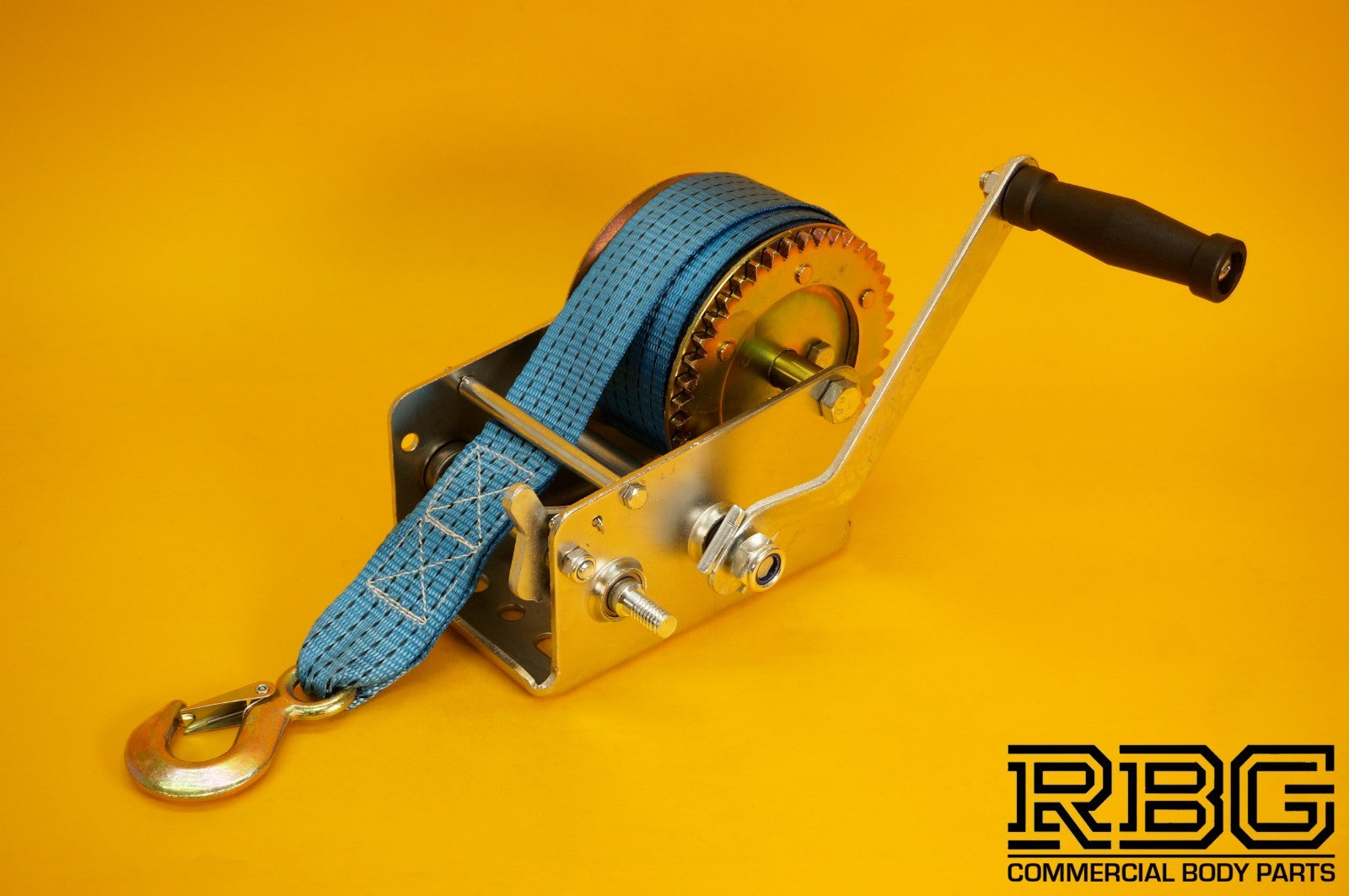 Manual Hand Winch 2000lb + Strap 10m & Hook Trailer Caravan Boat Winch Marine
