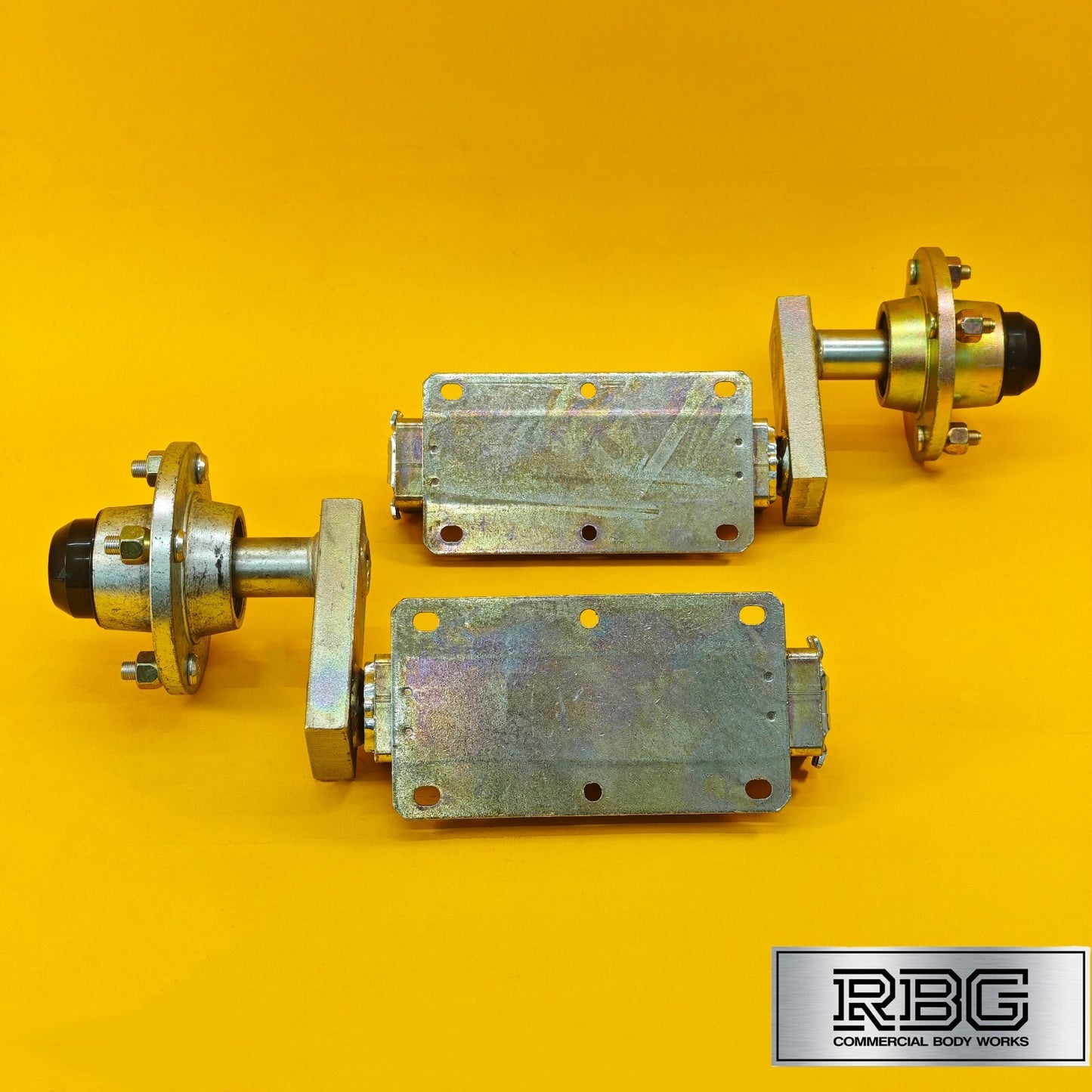 Suspension Unit & Hub 500kg PAIR Zinc Plated With 4 Studs On 4" PCD for Trailers