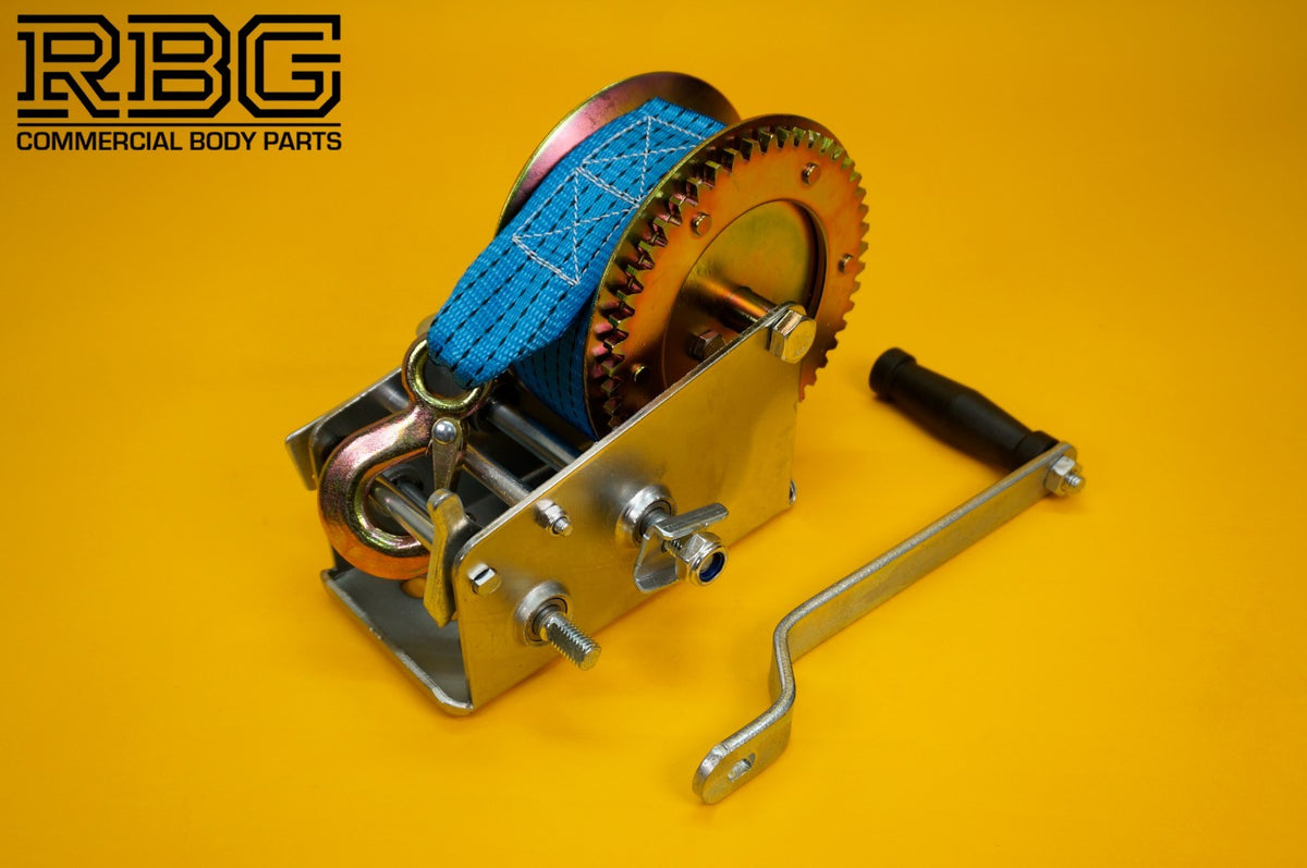 Manual Hand Winch 3500lb + Strap 10m & Hook Trailer Caravan Boat Winch Marine