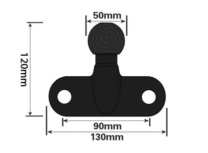 Tow Ball + Cover PVC 50mm Tow Hitch Black Heavy Duty Standard E Approved Caravan