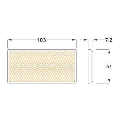 Amber Reflector Self Adhesive Radex Side Lighting for Trailer Caravan Horsebox
