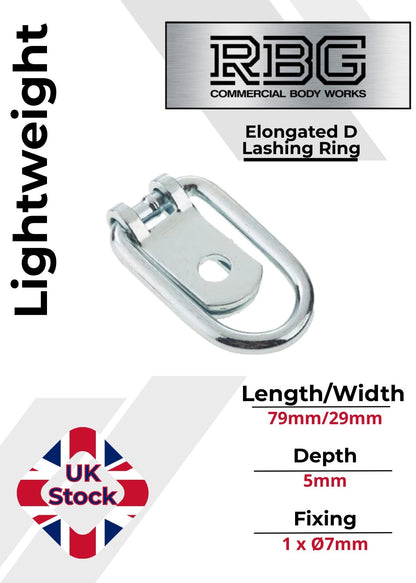 2x Small Lashing Ring Tie Down Zinc Plated for Trailer Horsebox Truck Van...