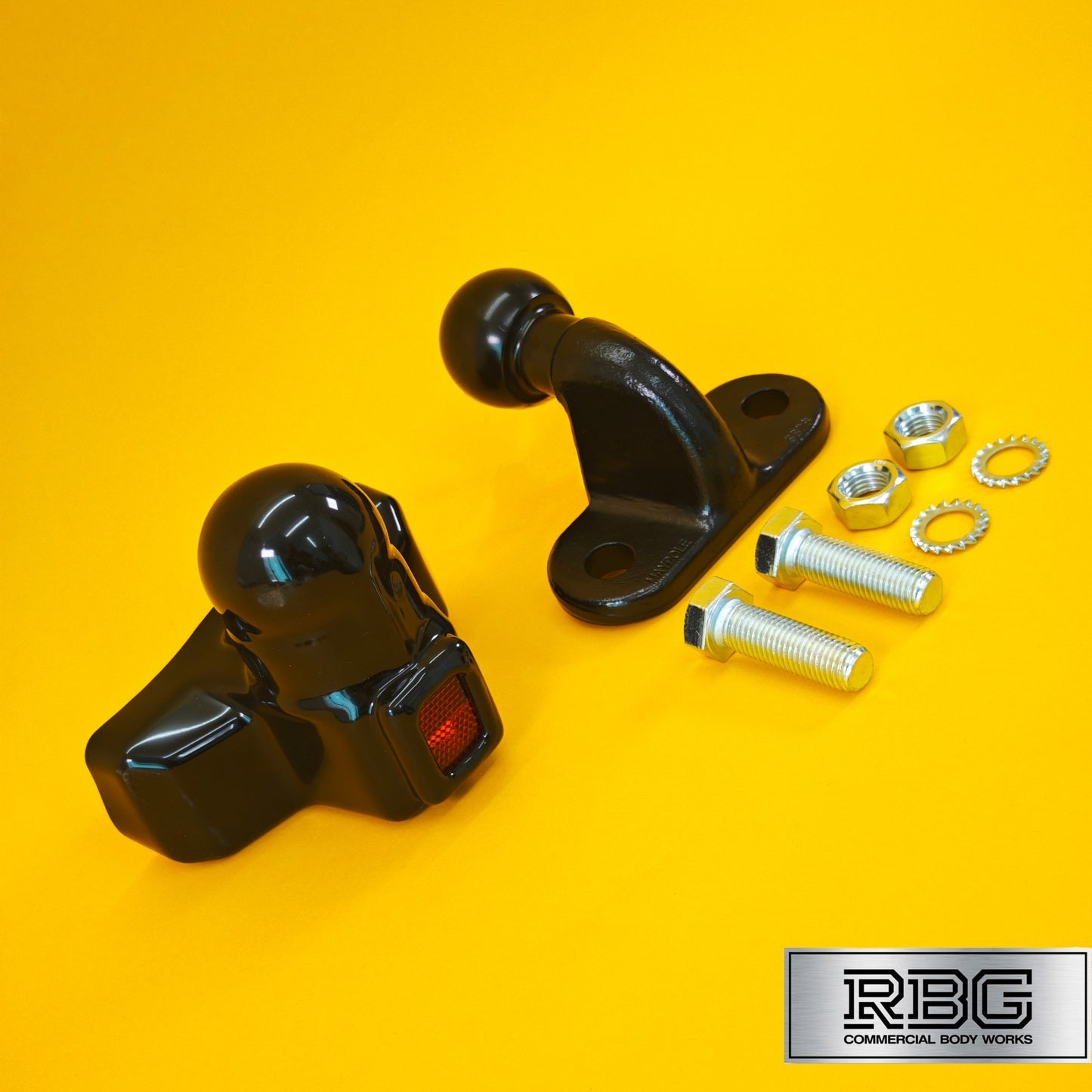 Tow Ball + Cover PVC With Reflector 50mm Tow Hitch Black Heavy Duty Caravan UK