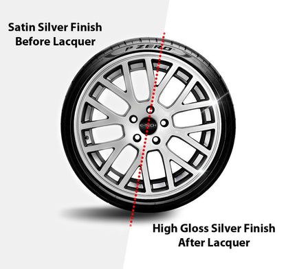 2x Alloy Wheel Paint METALLIC SILVER + 1x Clear Lacquer Spray Refurbishment Kit