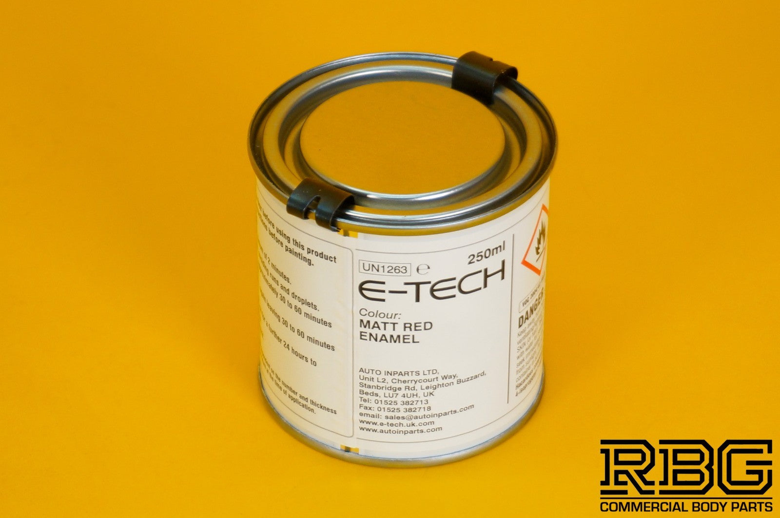 Engine Enamel Paint MATT RED E-TECH 250ml Heat Resistant for Car Motorbike