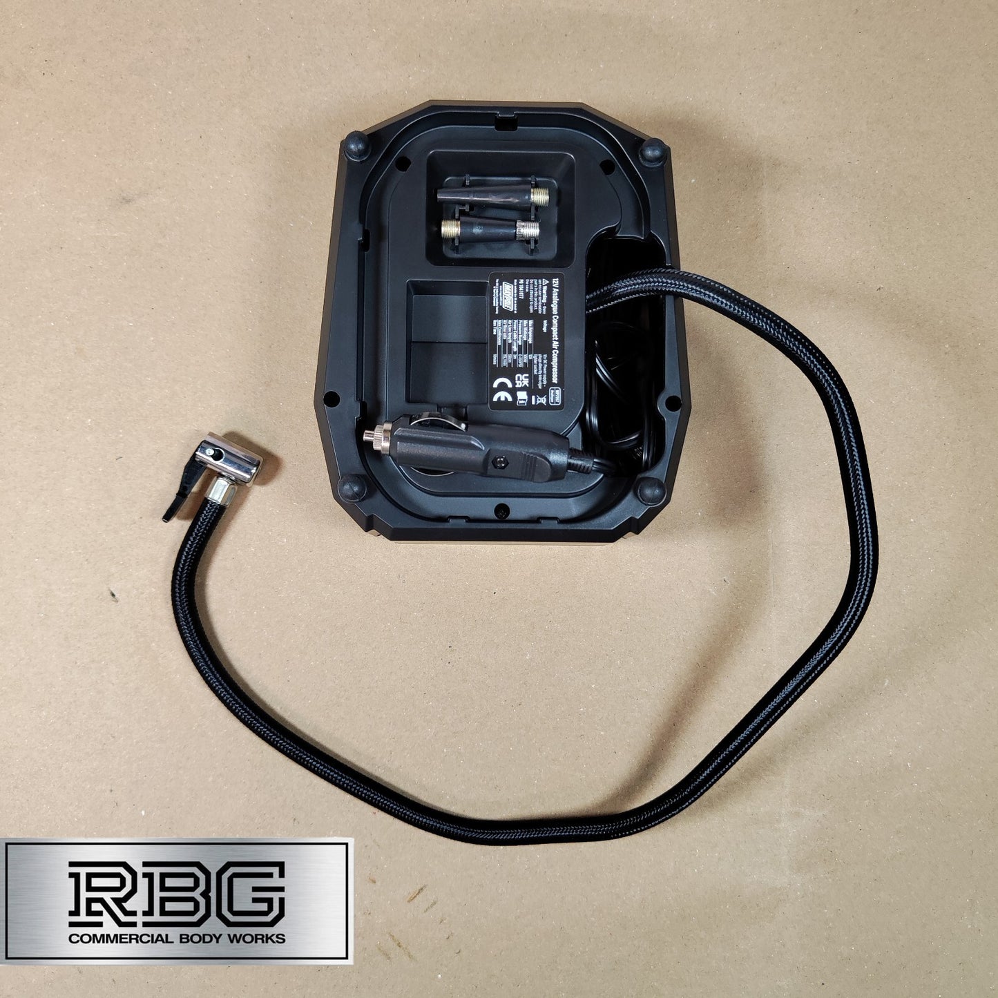 Car Tyre Air Compressor Analogue Pump Maypole Compact Cord 12V Tyre Inflator LED