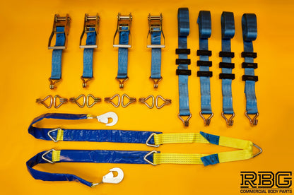 Recovery Strap SET 5Ton Over Wheel 4m x 50mm + Winching Assistance Strap 1.5m