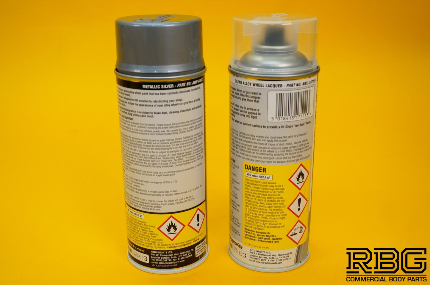 Alloy Wheel Paint METALLIC SILVER + Clear Lacquer Spray Car Refurbishment Kit