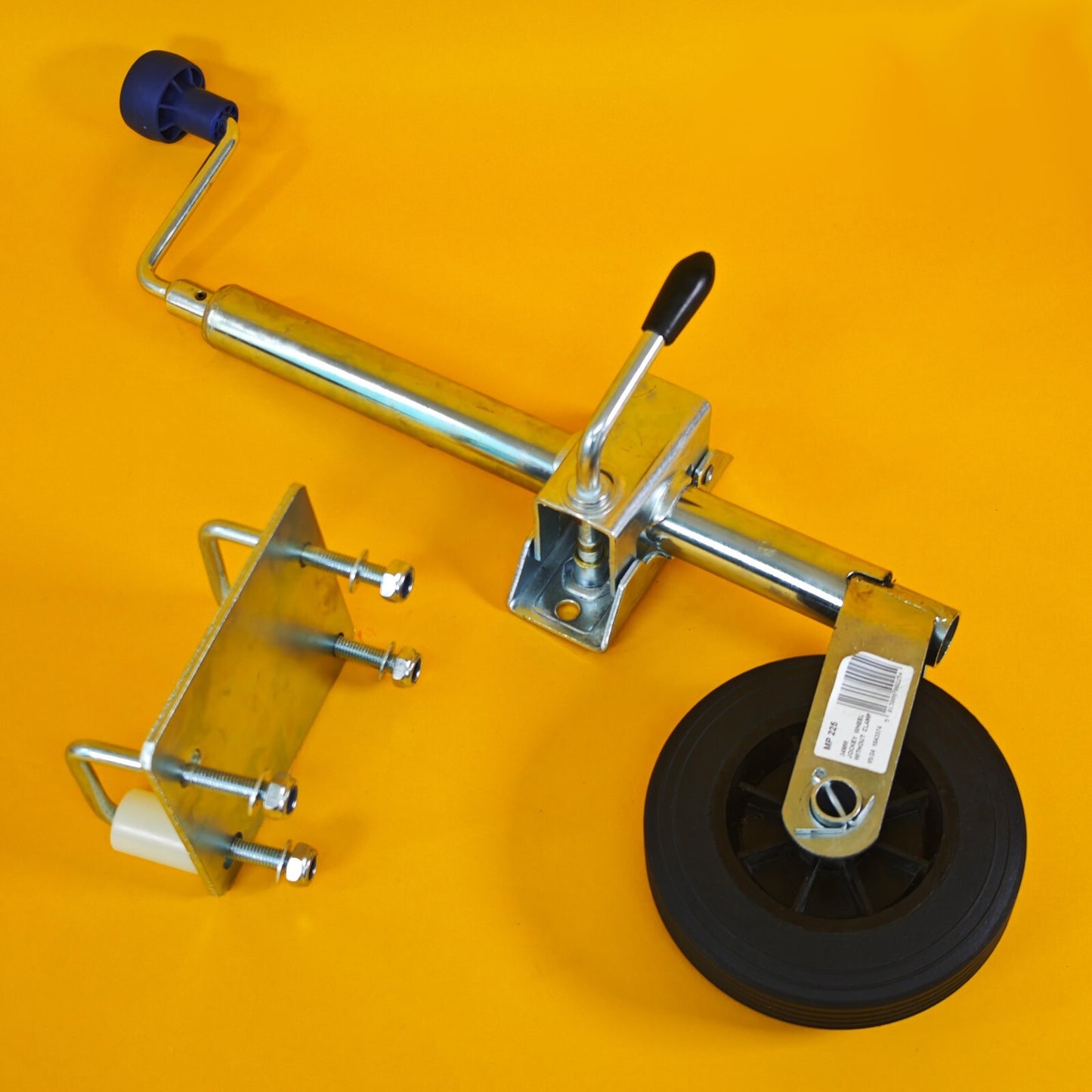 34mm Jockey Wheel + Clamp + Fixing Kit For Trailer / Caravan 75Kg 560mm-810mm UK