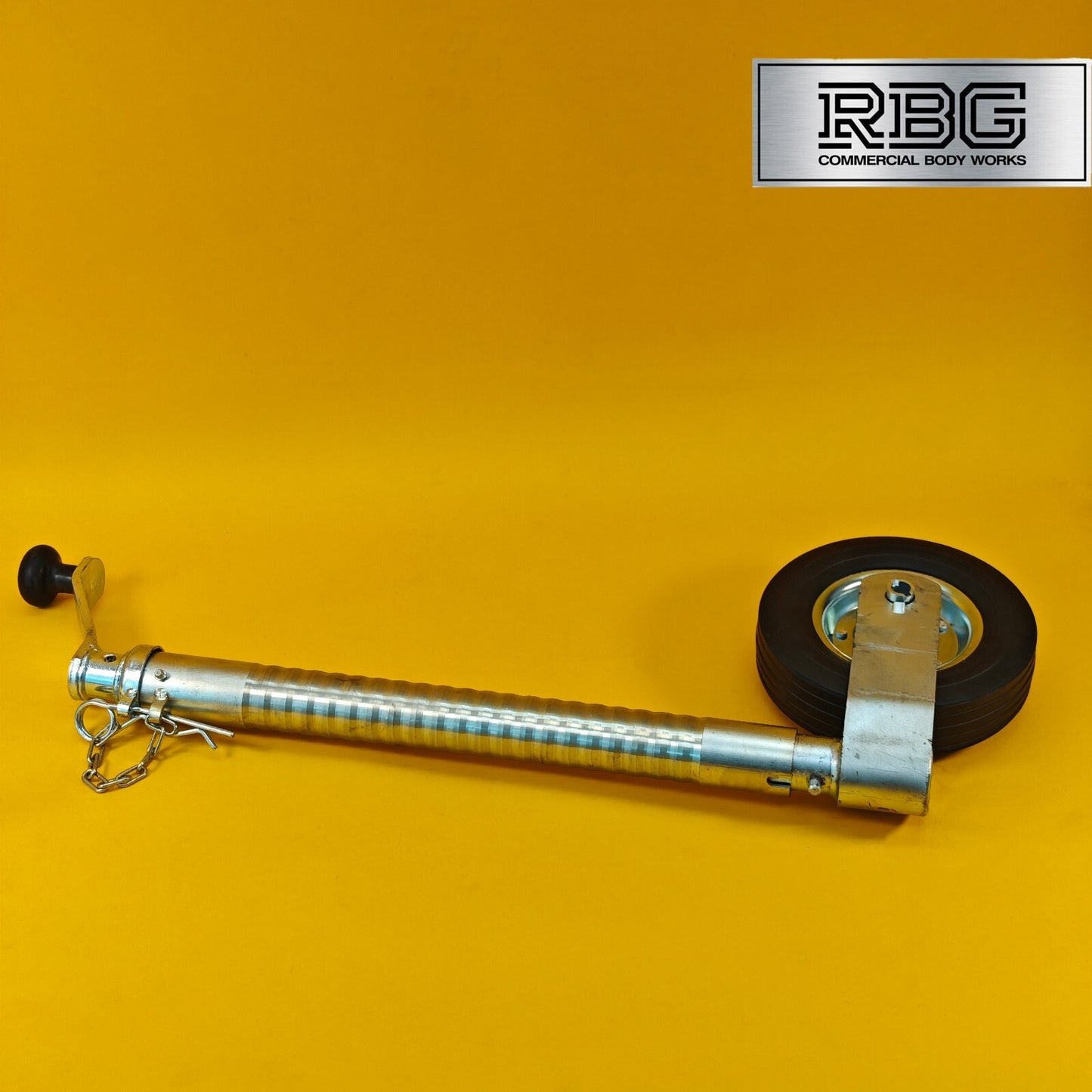 48mm Jockey Wheel Ribbed Heavy Duty 300kg Trailer Ifor Williams 630-860mm