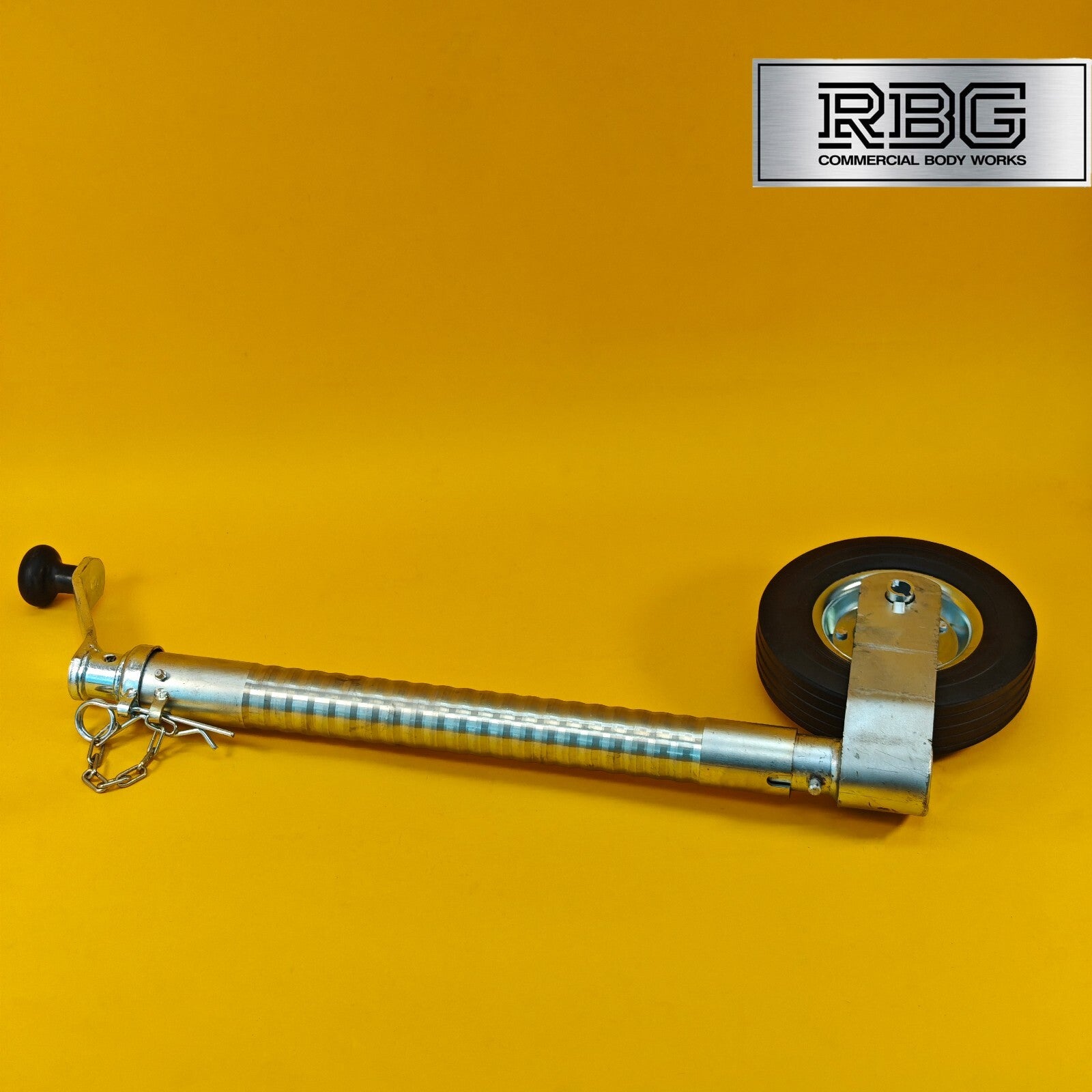 48mm Jockey Wheel Ribbed Heavy Duty 300kg Trailer Ifor Williams 630-860mm