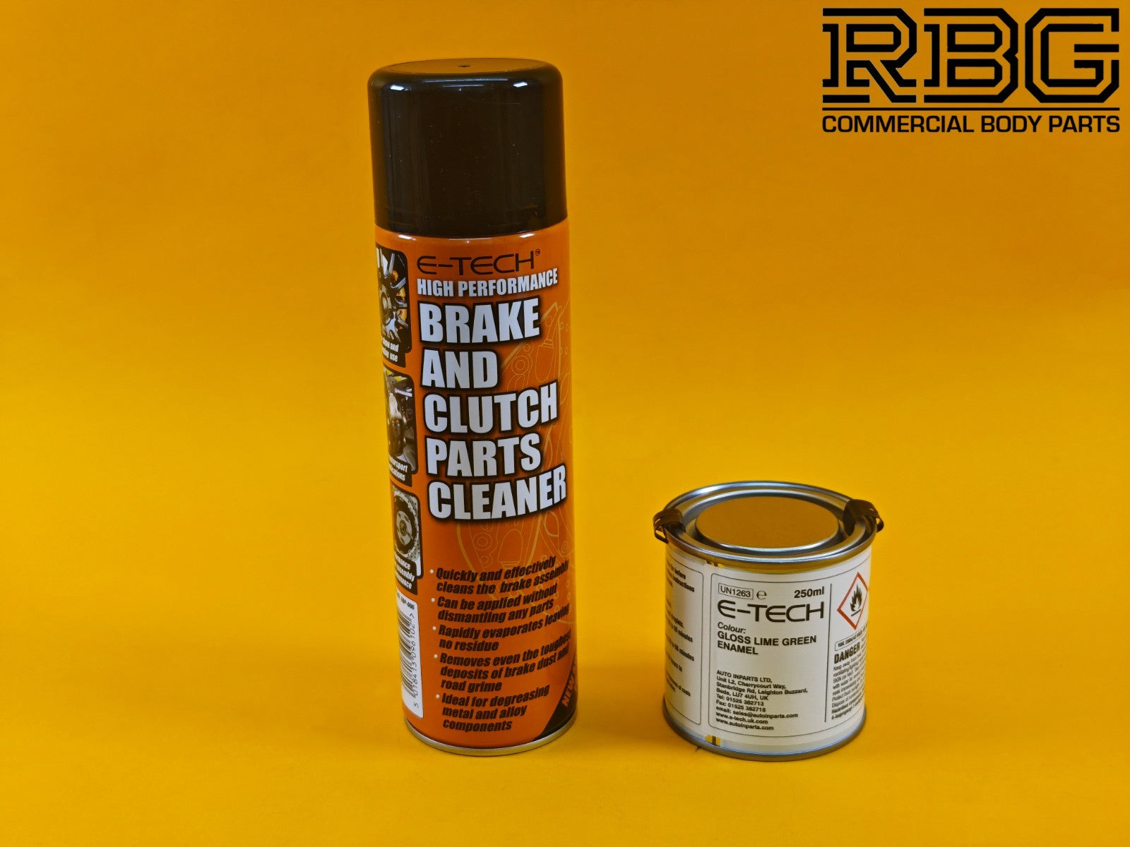 Brake Caliper Paint Kit LIME GREEN Paint + Cleaner + Brush E-TECH For Vehicle