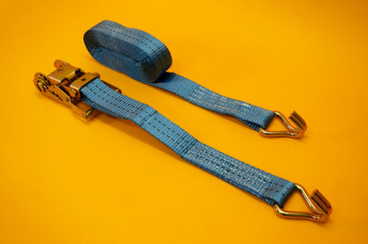 Tie Down Ratchet Strap 6m 2Ton Hi-Vis Blue Recovery Safety Strap Cargo Lashing