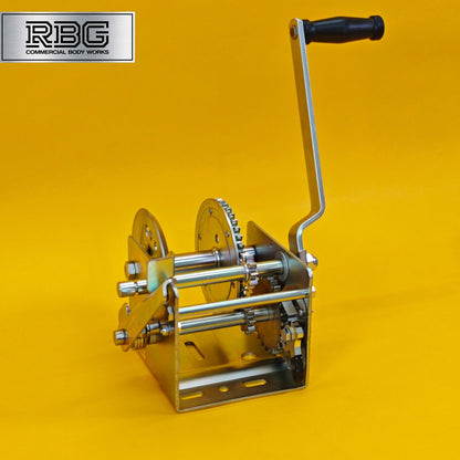 2000Lb Professional Hand Winch 900Kg With Hand Brake Dual Speed Heavy Duty UK