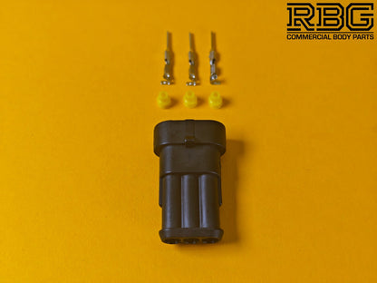 SuperSeal Plug Assembly 3 Way Female AMP Electrical Wiring Waterproof IP67 TE
