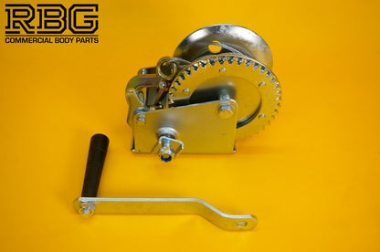 Manual Hand Winch 1200lb + Steel Rope 8m & Hook for Trailer Caravan Boat Marine