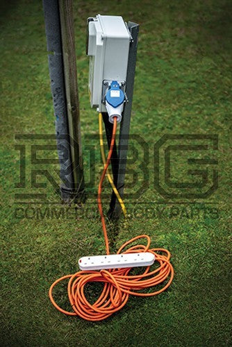 Camping 4 Way Extension Lead 10m Orange Cable 4 Gang 13A Power Sockets Caravan
