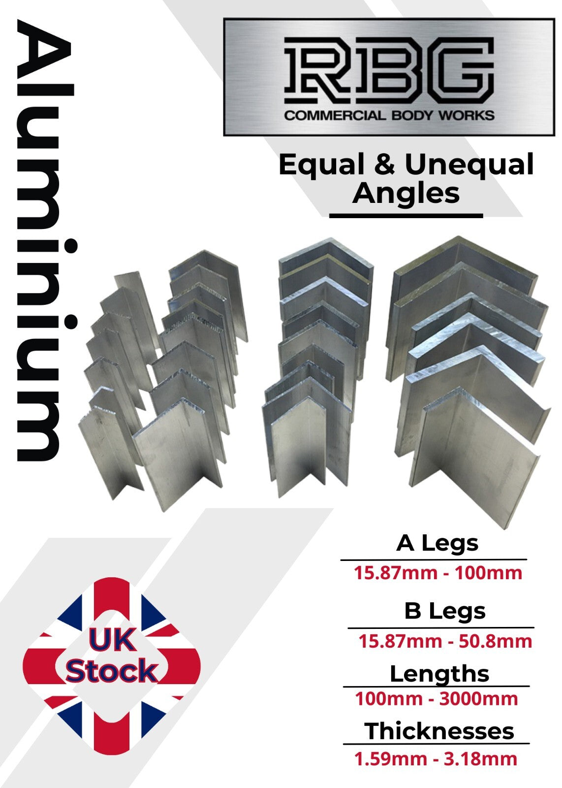 ALUMINIUM ANGLE Equal & Unequal Angles All Sizes & Thickness Free UK Delivery