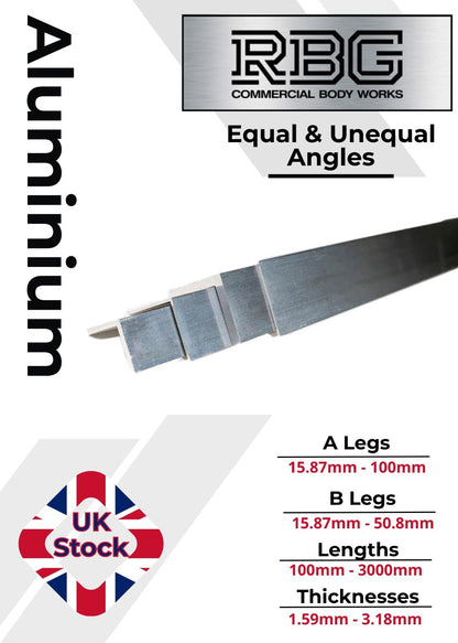 ALUMINIUM ANGLE Equal & Unequal Angles All Sizes & Thickness Free UK Delivery