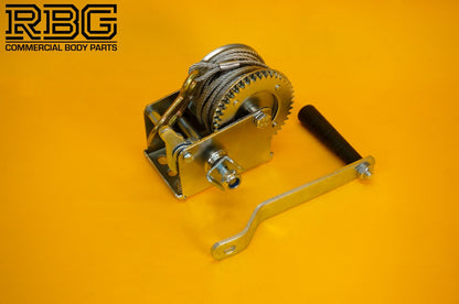 Manual Hand Winch 600lb + Steel Rope 8m & Hook Trailer Caravan Boat Winch Marine