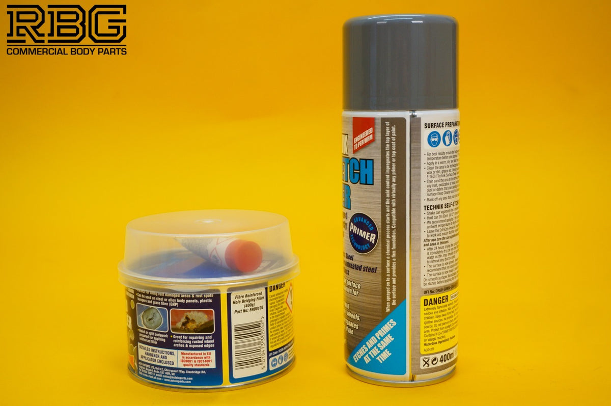 Fibre Reinforced Hole Bridging Filler + Technik Self Etch Primer Spray E-TECH