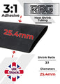 ADHESIVE HEAT SHRINK TUBE 3:1 BLACK HIGH QUALITY SHRINKS: 1M,5M,10M,20M,50M,100M