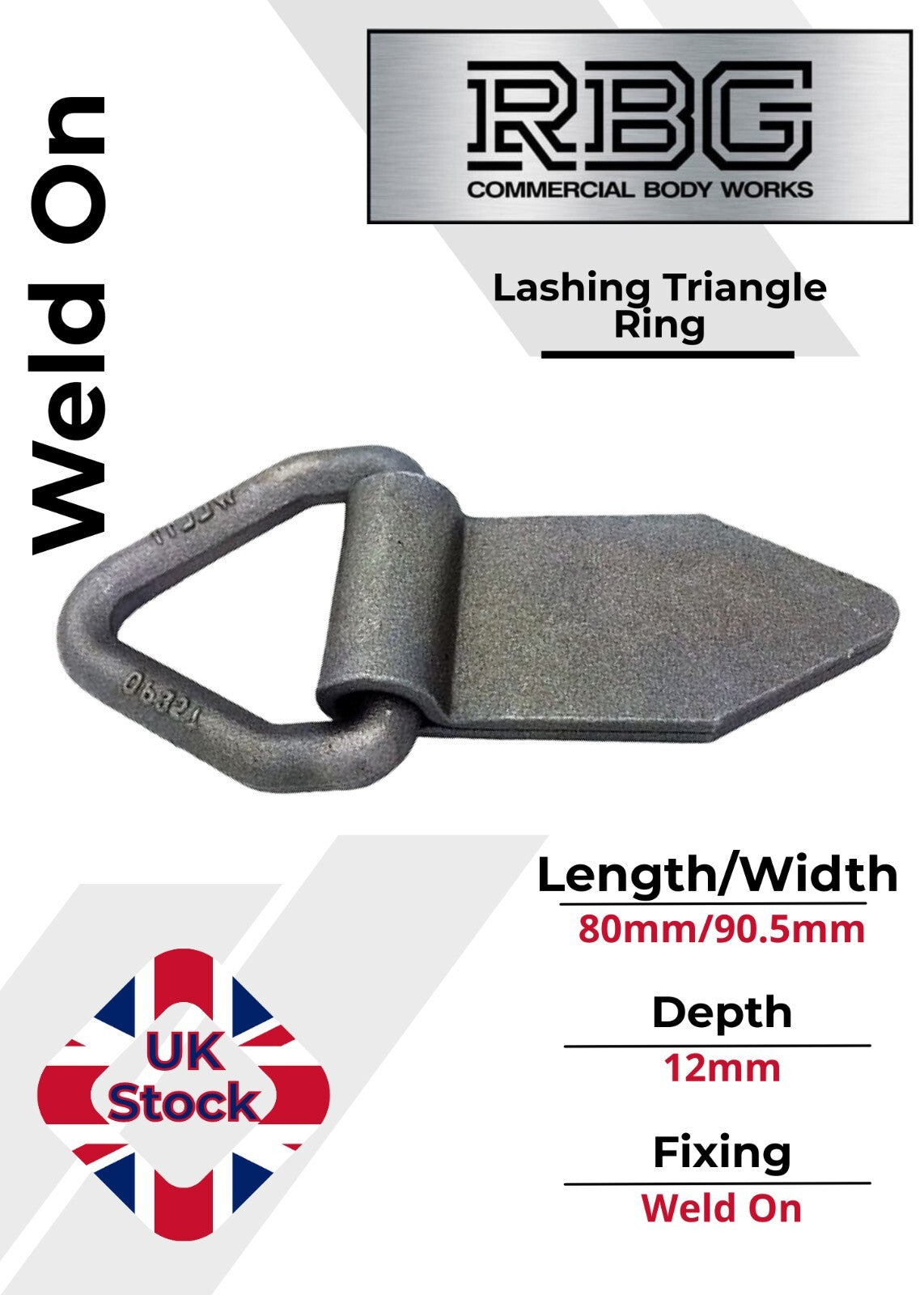 1x Triangular Heavy Duty Lashing Ring Tie Down Weld-on Trailers Recovery Truck