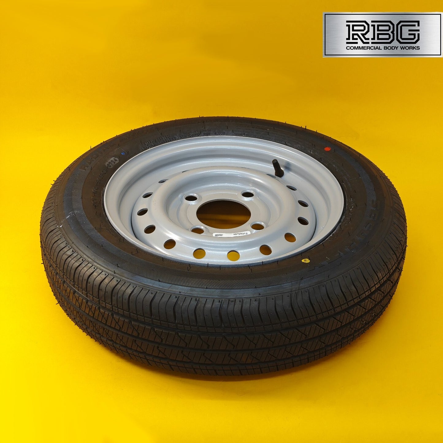 Wheel & Tyre 145/R13 for Maypole MP69193 & MP69213 Trailers 130mm PCD Silver UK