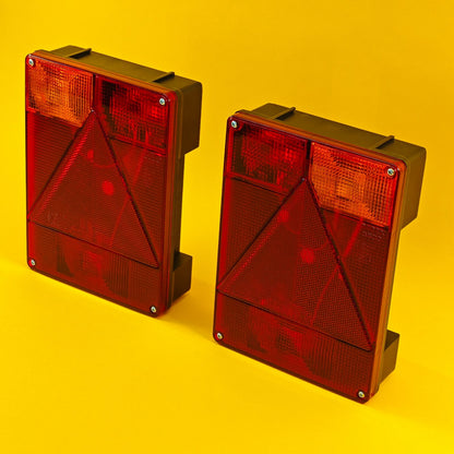 Rear Combination Light PAIR LEFT & RIGHT Rectangular Lamp Radex 6800 For Trailer