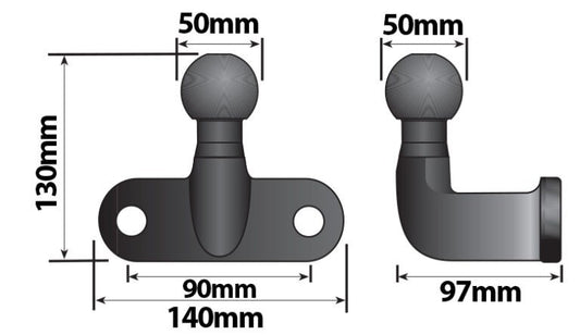 ALKO Towball + Cover PVC High Reach Tow Ball for AL-KO AKS Caravan Stabilizer UK