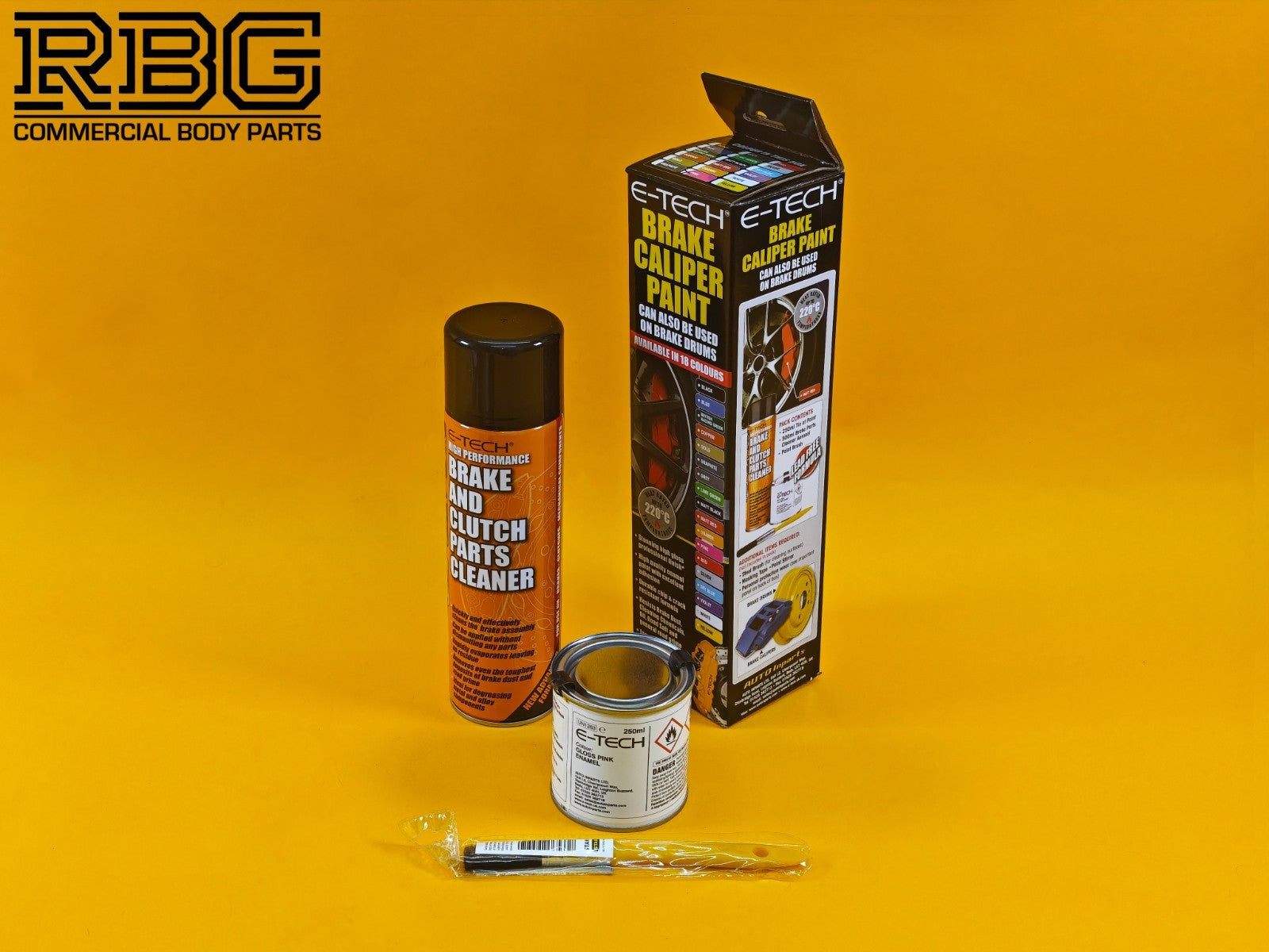 Brake Caliper Paint Kit PINK Paint + Cleaner + Brush E-TECH For Car Vehicle UK