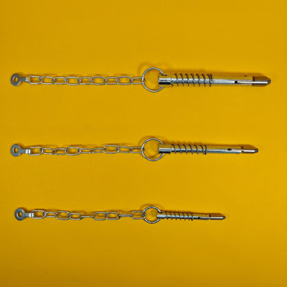 Sword Pin and Chain Spring Loaded, Retaining Cotter Pin 9.5mm; 12.5mm; 16mm.