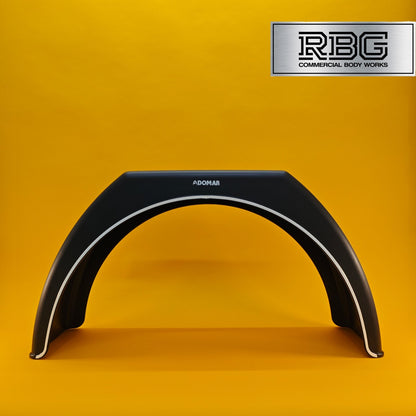 Single Wheel Mudguard Flat Top Plastic 880 x 260mm Black Mud Flap Domar Truck UK