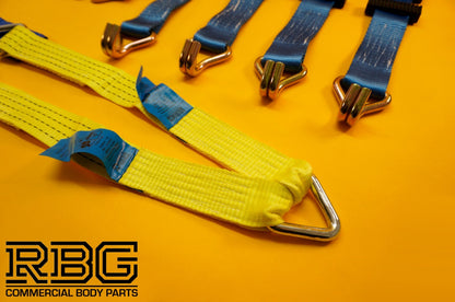 Recovery Ratchet Strap 4Pc SET 4m Over Wheel 50mm + Winching Assistance Strap