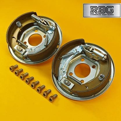 200x50mm Back Plates for Brake Drums Bolt On PAIR Knott Ifor Williams Trailers
