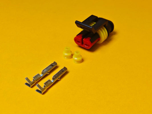 SuperSeal Plug Kit 2 Way Male AMP Electrical Wiring Waterproof IP67 TE Housing