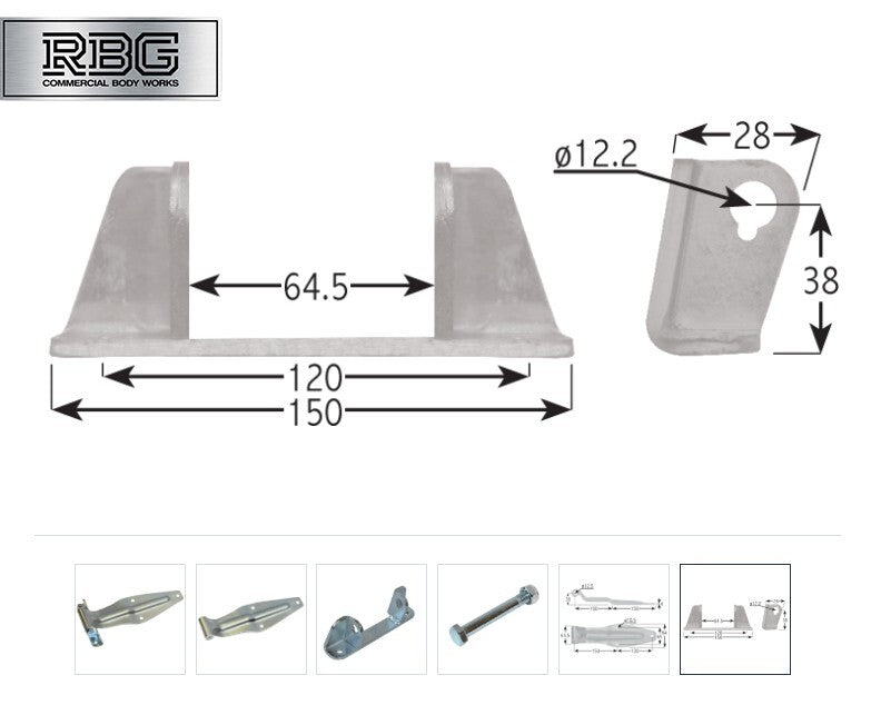 Rear Barn Door Hinge Set Tailboard Bracket Blade Nut & Bolt for Truck Trailer ZP