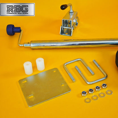 34mm Jockey Wheel + Clamp + Fixing Kit For Trailer / Caravan 75Kg 560mm-810mm UK