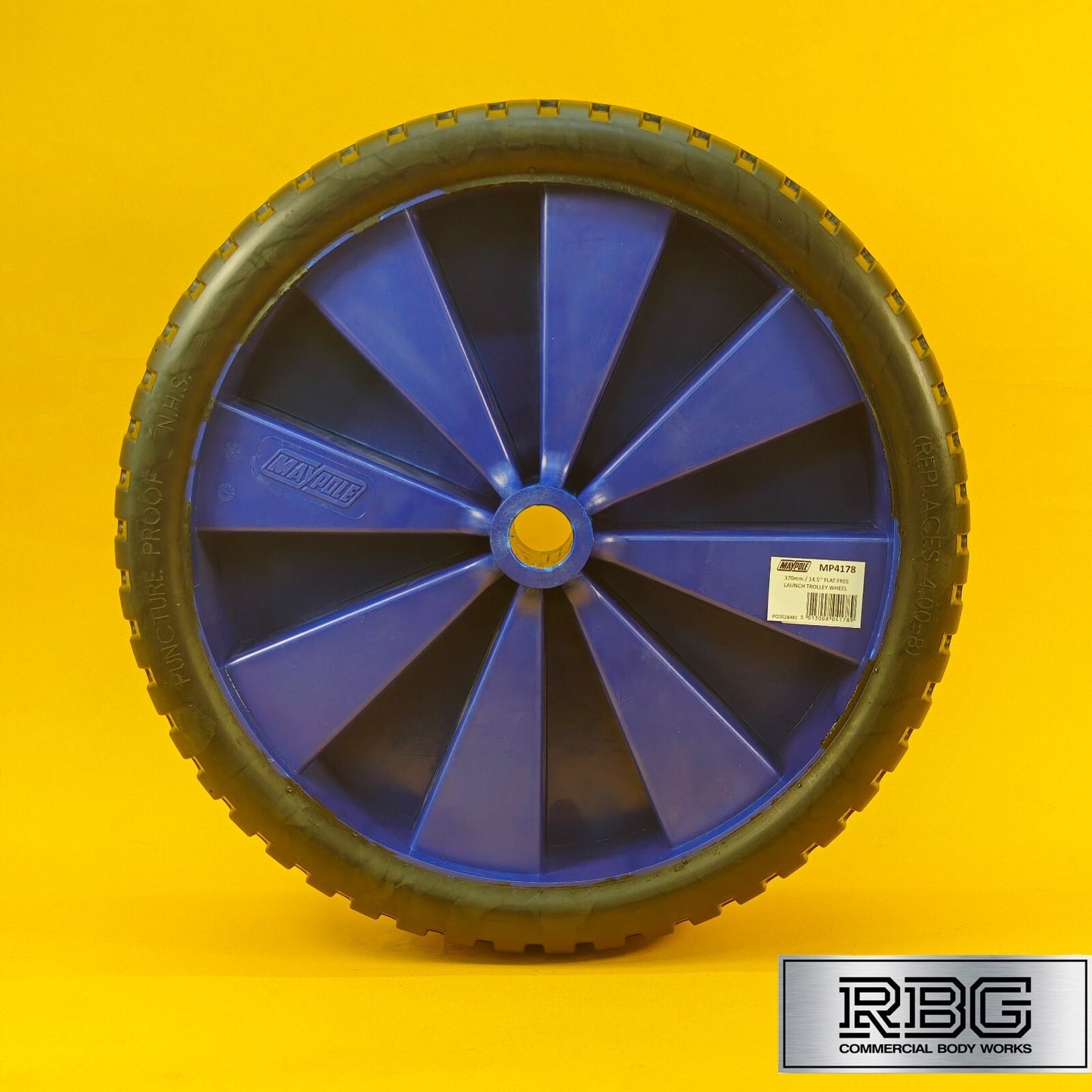 Launch Trolley Wheel 14.5″ 370mm Flat Free Boat Trailers Dinghy Puncture Proof