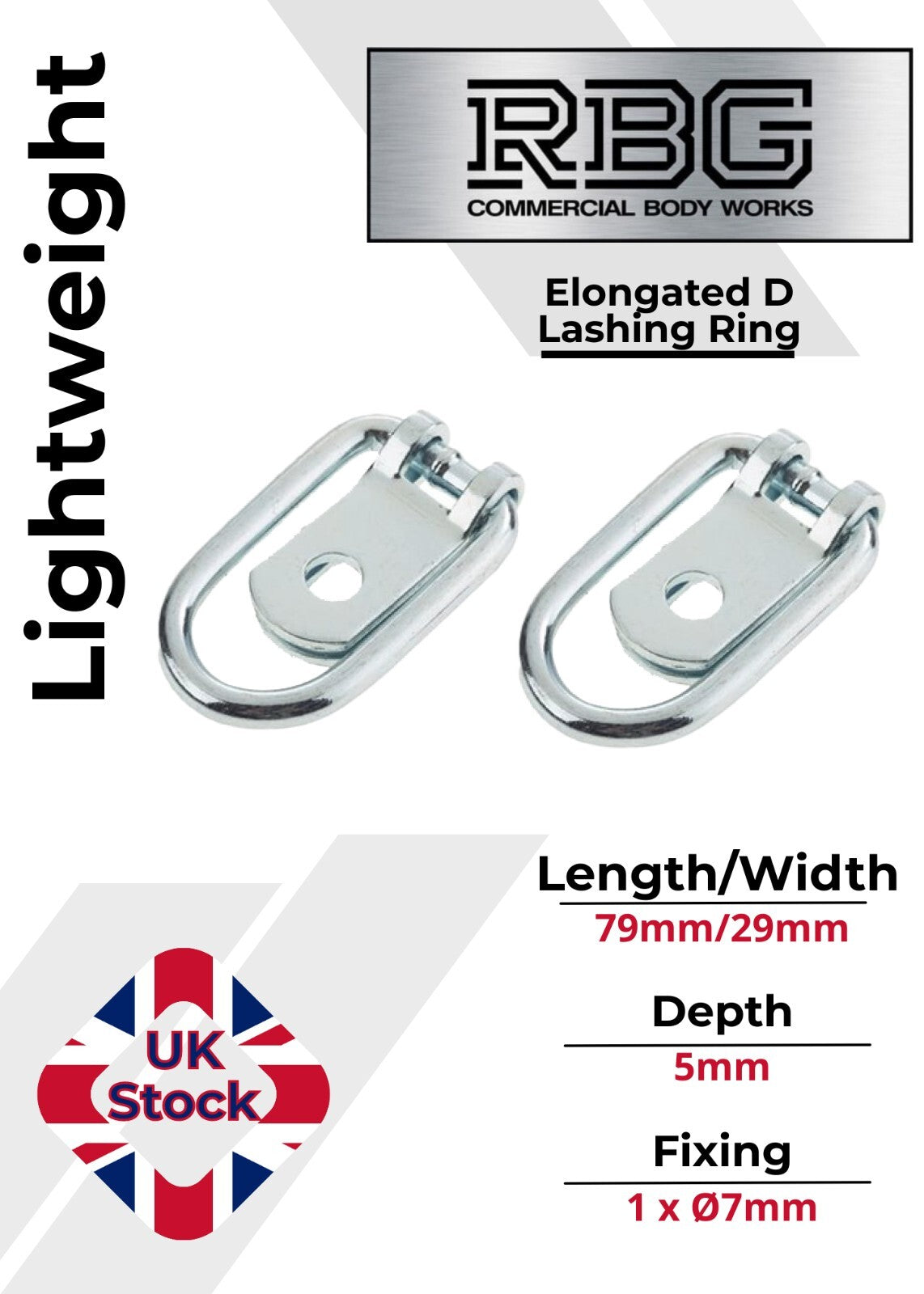2x Small Lashing Ring Tie Down Zinc Plated for Trailer Horsebox Truck Van...