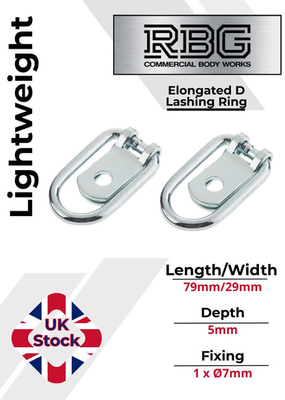 2x Small Lashing Ring Tie Down Zinc Plated for Trailer Horsebox Truck Van...