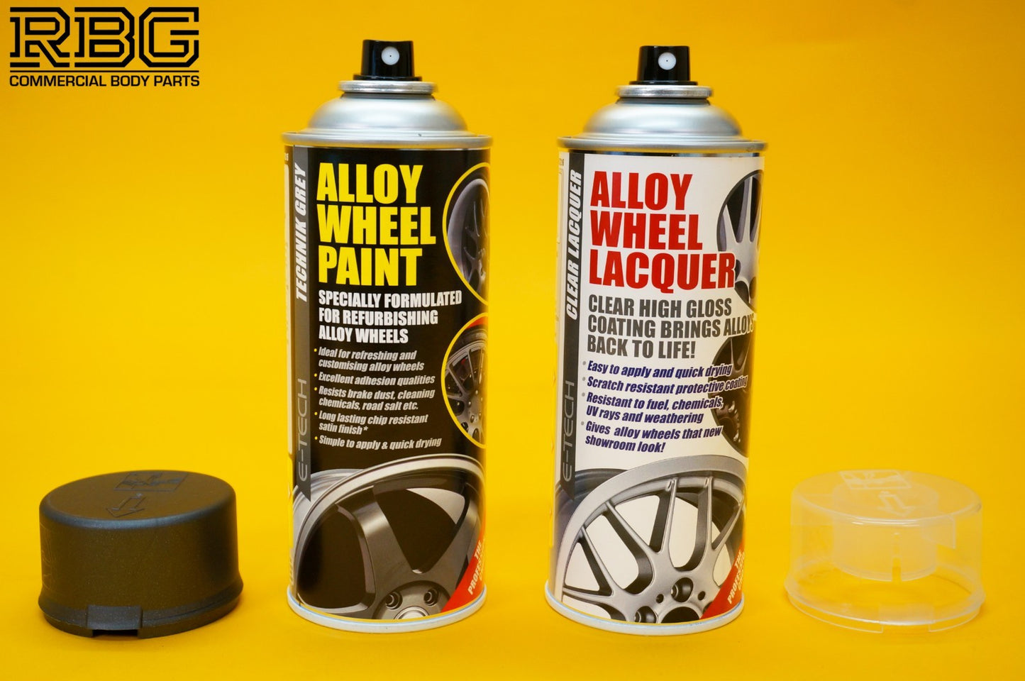 Alloy Wheel Paint TECHNIK GREY + Clear Lacquer Spray Car Refurbishment E-TECH