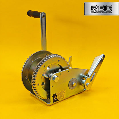 3200Lb Professional Hand Winch 1454Kg With Hand Brake Dual Speed Heavy Duty UK