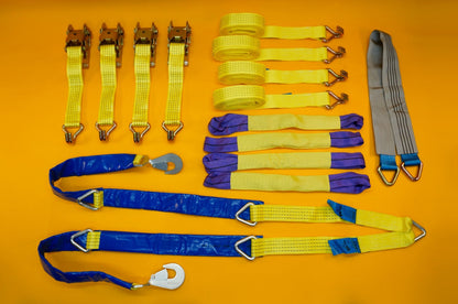 Axle Recovery Strap + Winching Assistance Strap + 4x Tie Down Ratchet Strap 5ton